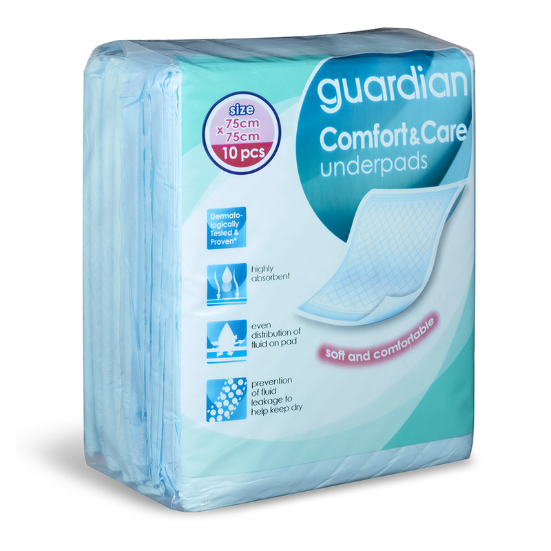 Guardian Comfort & Care Underpads 75cm x 75cm 10's