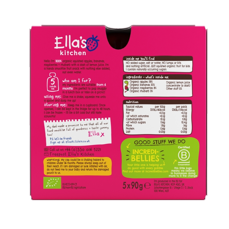 Ella's Kitchen The Pink One Smoothie 6 Month+ 90g x 5 Packs