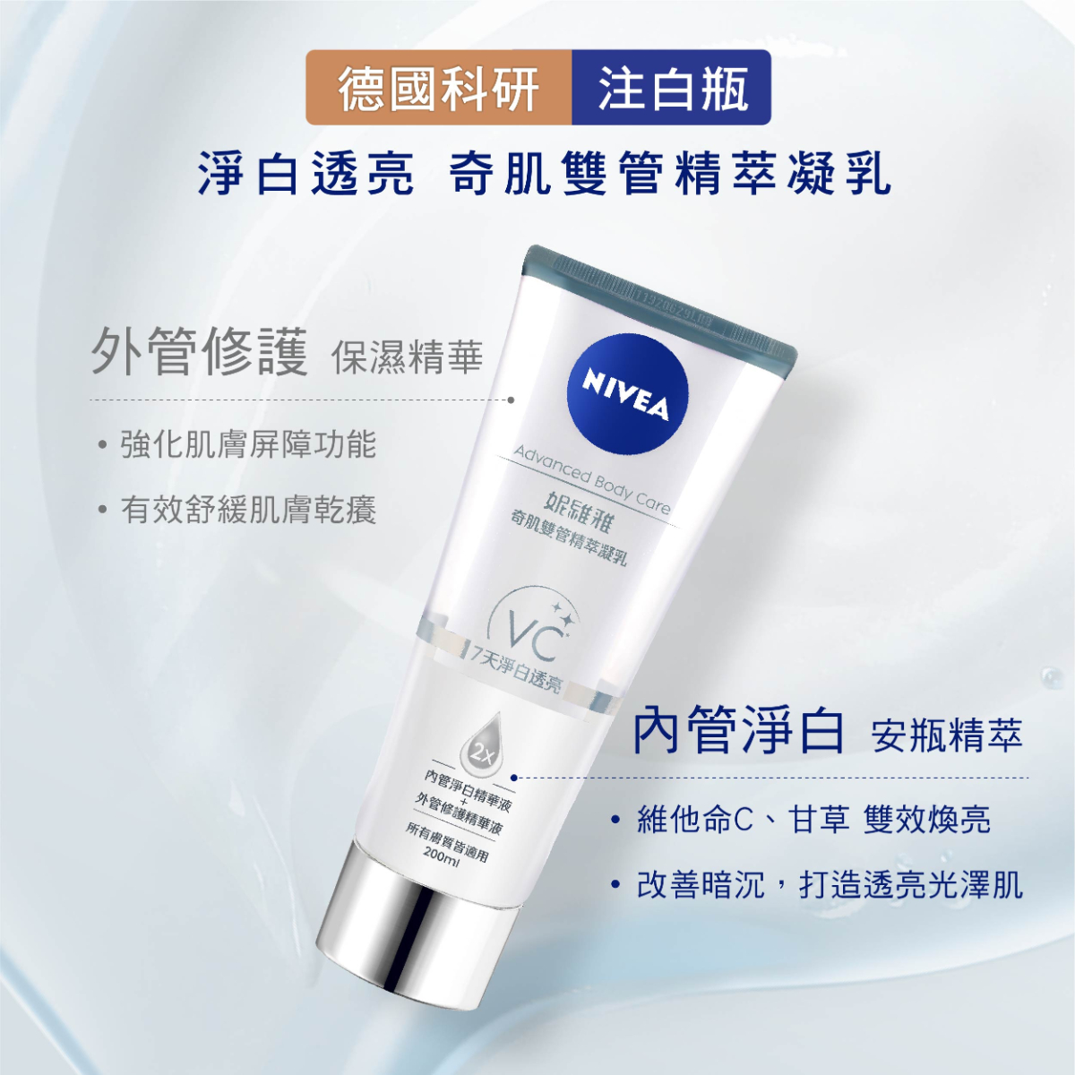 NIVEA 双管身体精华乳200ml✨NIVEA Advanced Body Care Lotion 200ml