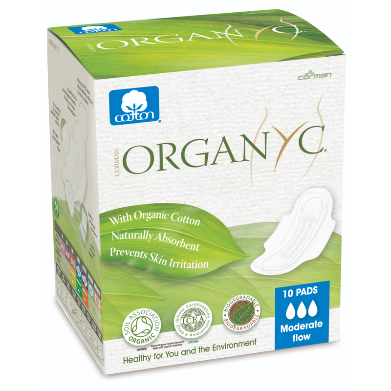 Organyc Organic Cotton Sanitary Towels - Moderate Flow 10pcs