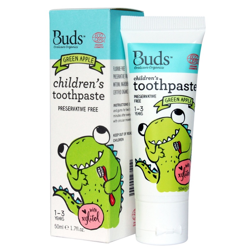 Buds Organics Children's Toothpaste with Xylitol (1-3 Years) Green Apple 50mL