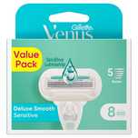 Gillette Venus Deluxe Smooth Sensitive Refill Blades 8 Count