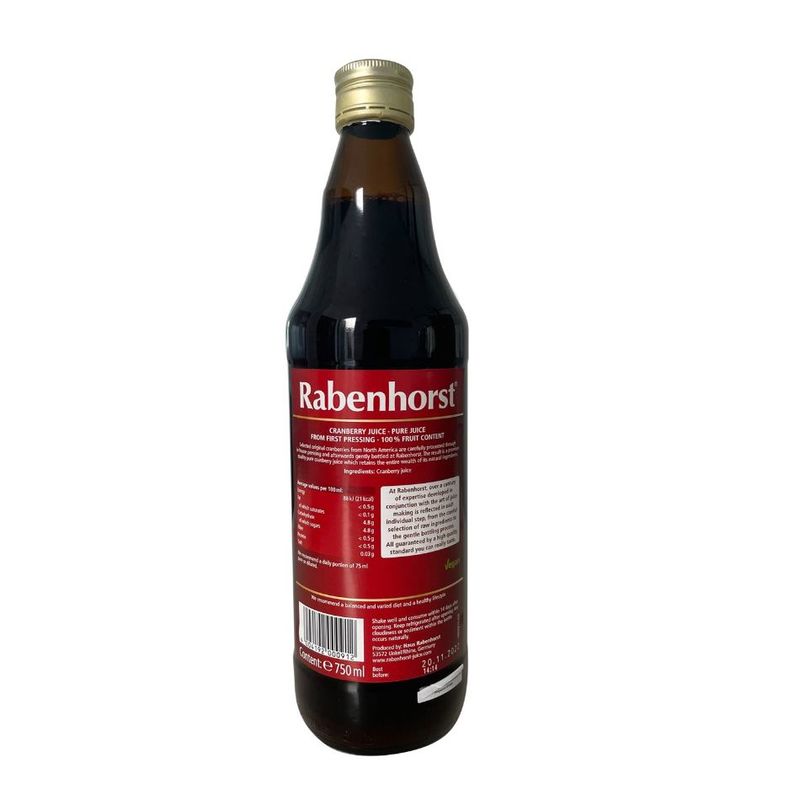 Rabenhorst Pure Cranberry Juice 750ml