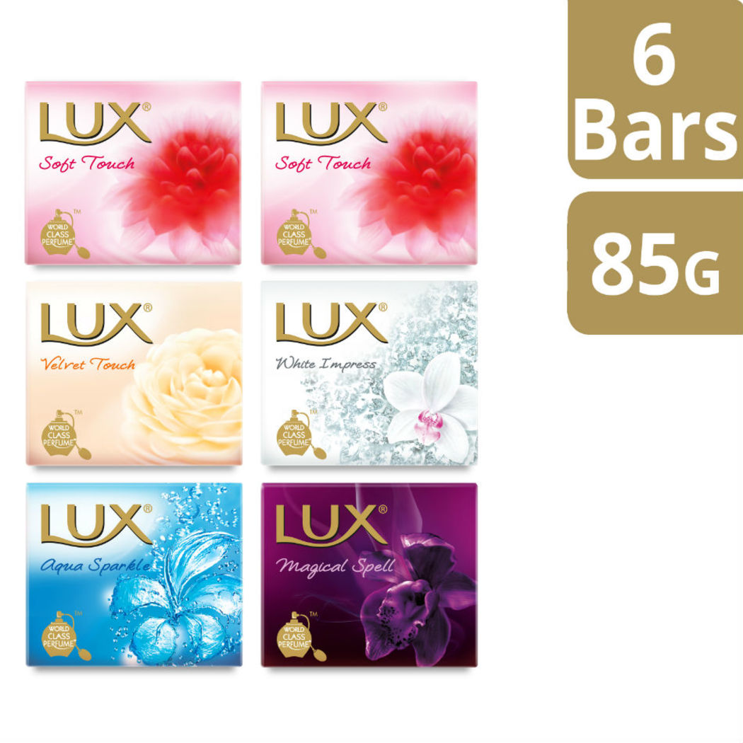 Lux Bar Assorted 6-Piece Pack, 85G | Lux | Guardian Singapore