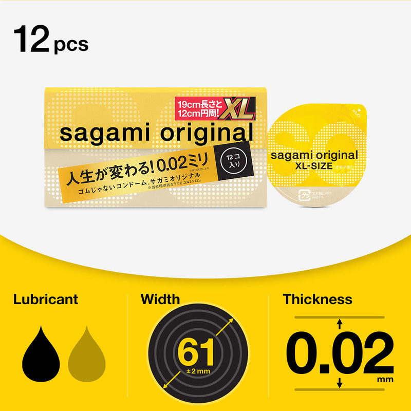 Sagami Original 0.02 PU Condom XL 12pcs