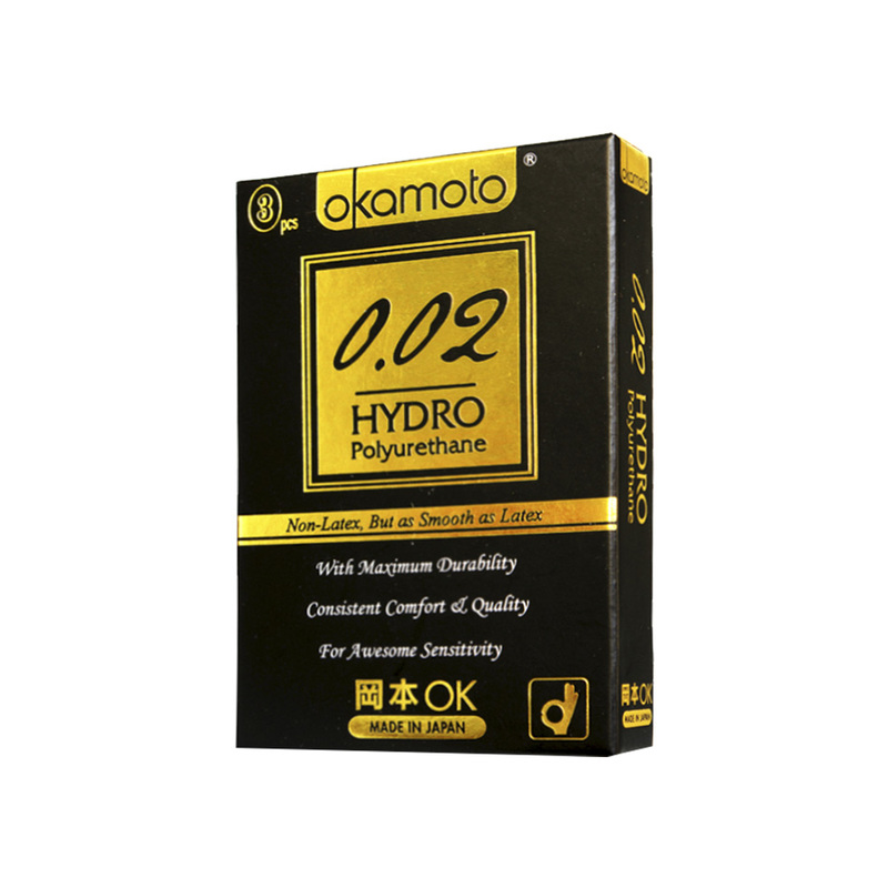 Okamoto 0.02 Hydro Polyurethane Condoms, 3pcs