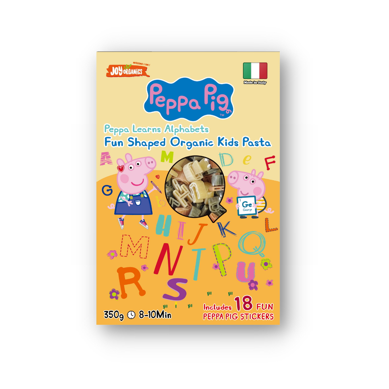 JOY ORGANICS Fun Shaped Organic Kids Pasta Peppa Learns Alphabets 350g
