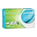 Guardian Fever & Pain Relief Tablet Paracetamol 500mg, 100 tablets
