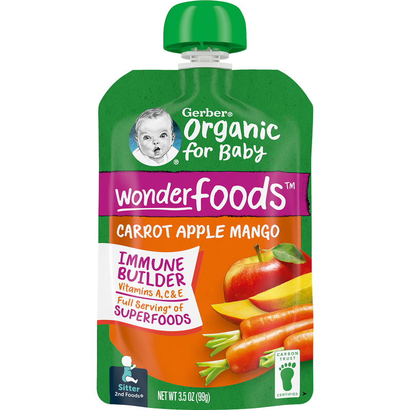 Gerber Organic Apple Mango Carrot Pouch 99g