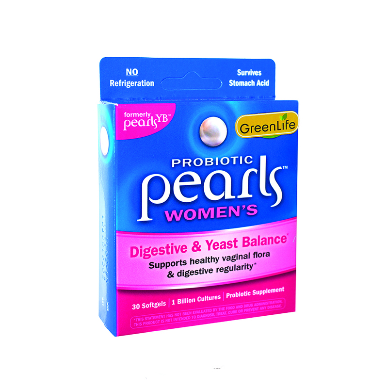 GreenLife Pearls Digestive and Yeast Balance Probiotic Supplement, 30pcs