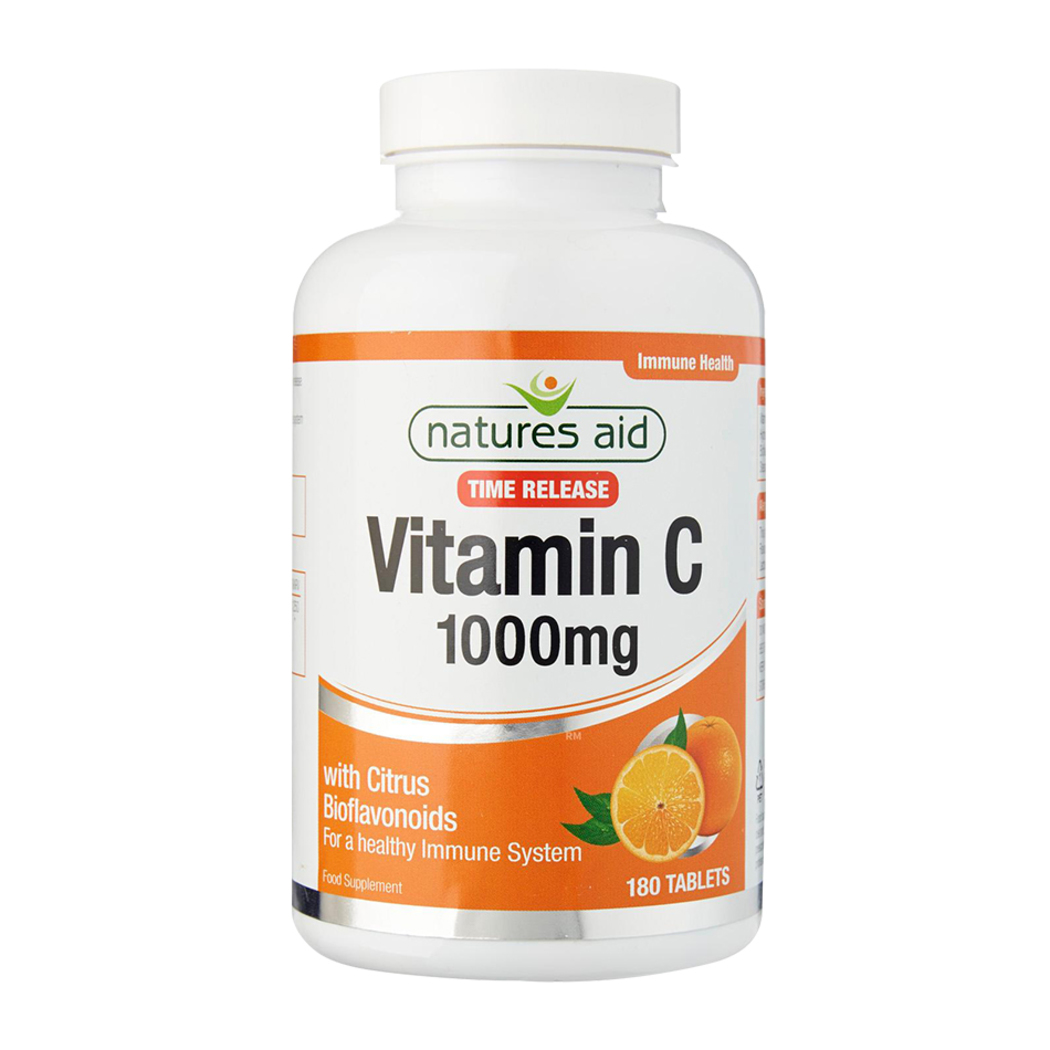 Natures Aid Vitamin C 1000mg Time Release, 180 tablets | Natures Aid ...