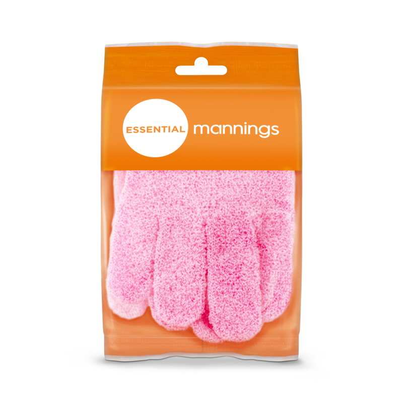 Essential Mannings Exfoliating Body Gloves 1 pair