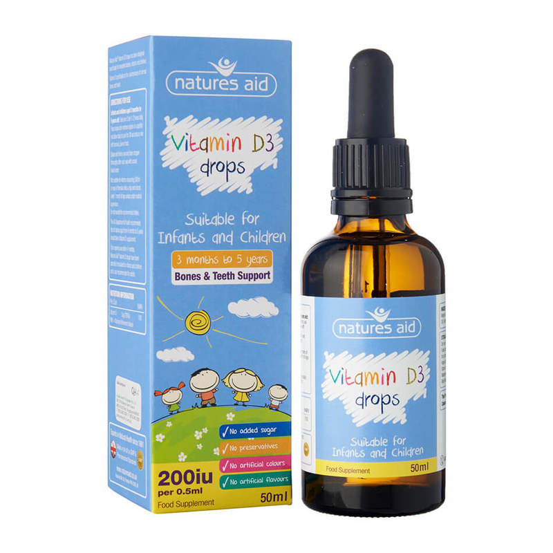 Natures Aid Vitamin D3 400 Mini Drops for Infants & Children, 50ml