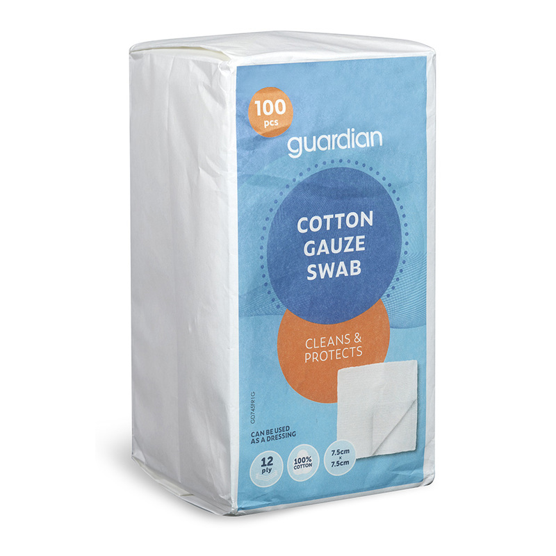 Guardian Cotton Gauze Swab 7.5cm x 7.5cm 100's