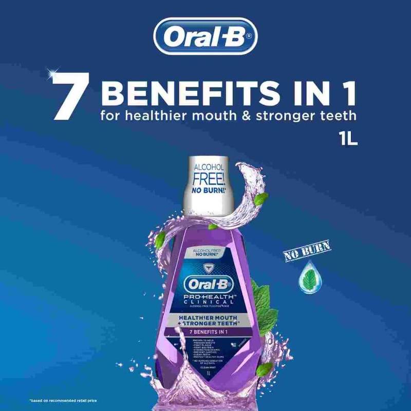 Oral-B Pro Health Clinical (7 Benefits in 1) Clean Mint Mouth Rinse 1000ml