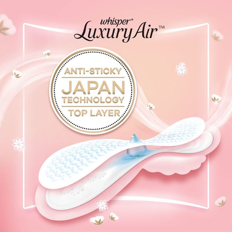 Whisper Luxury Air Thin Regular Sanitary pads 24cm 12pads