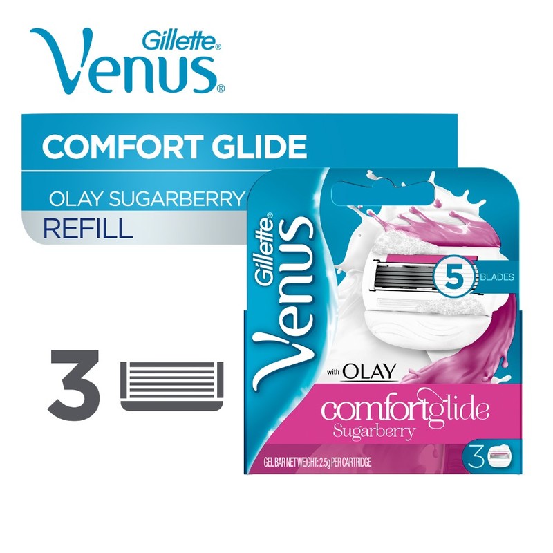 Gillette Venus with Olay Comfortglide Sugarberry Cartridges, 3pcs