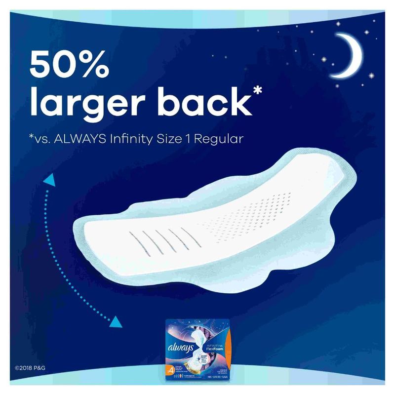 Always Infinity Size 4 Overnight Pads With Wings