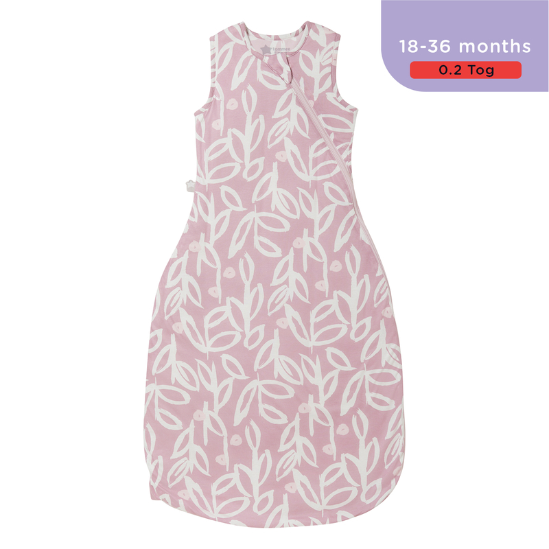 Tommee Tippee新升級蘆薈嬰兒睡袋 18-36個月 0.2 Tog - 粉紅色樹葉