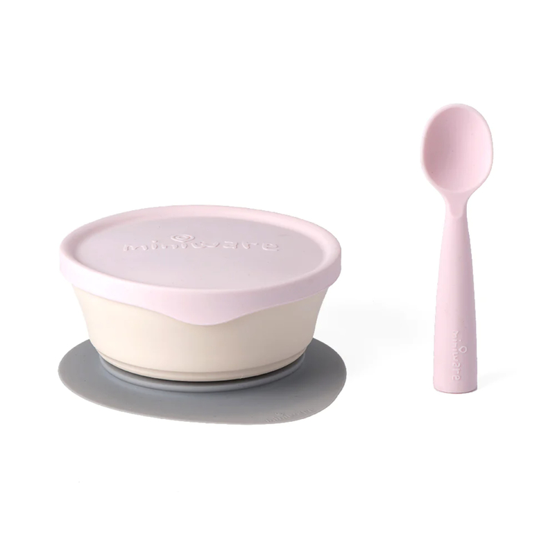 Miniware First Bite Set - Pla Cereal Suction Bowl (Vanilla + Cotton Candy) 1pc