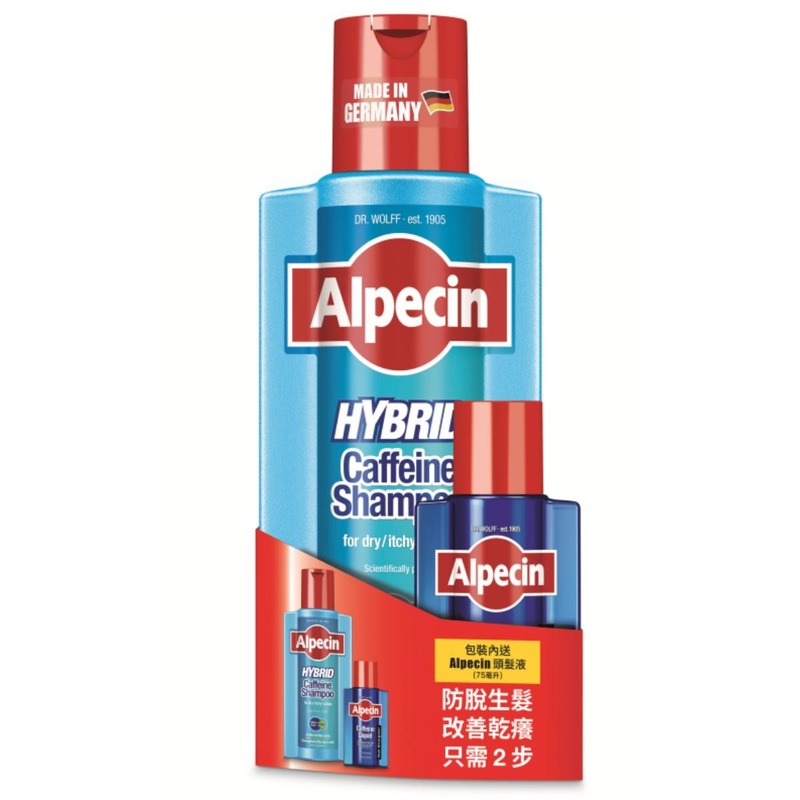 Alpecin滋潤防脫生髮組合-雙動力咖啡因洗髮露 375毫升 + 咖啡因頭髮液 75毫升