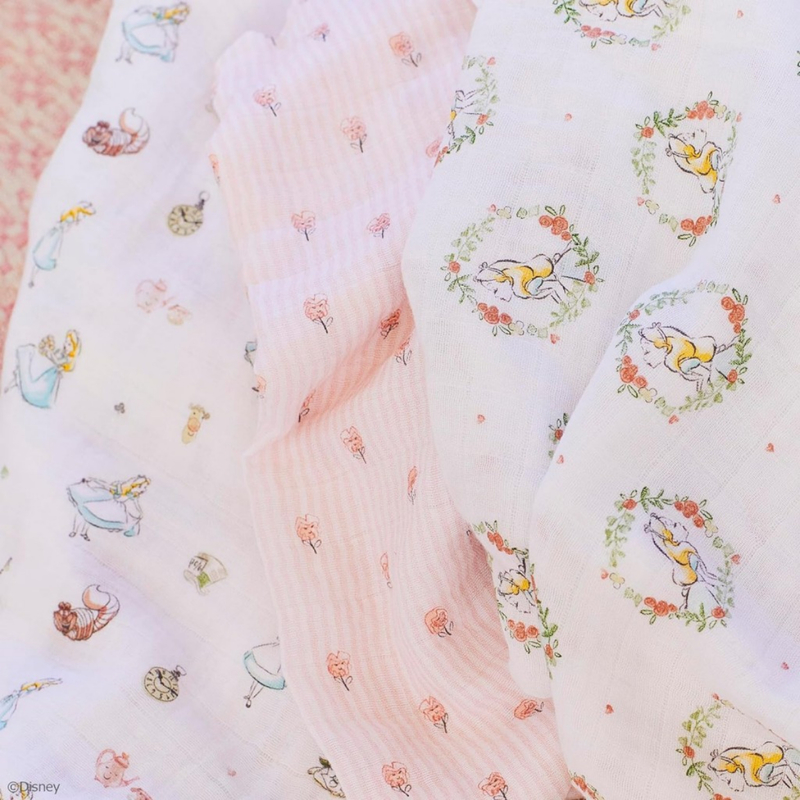 Aden+Anais Essential Swaddle (Disney Alice In Wonderland) 3pcs