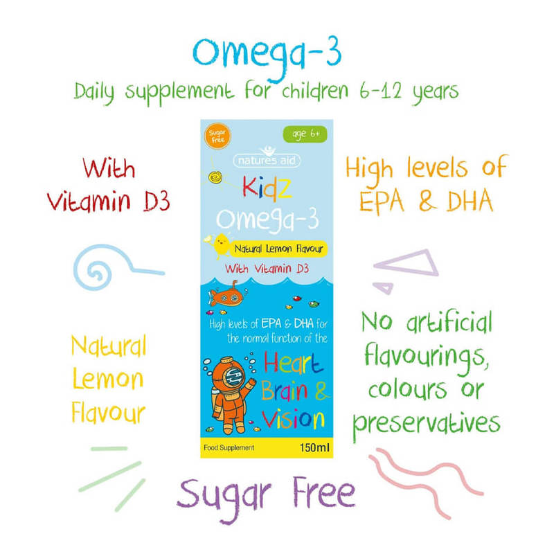 Natures Aid Kidz Omega-3 (6-12 Years) 150ml