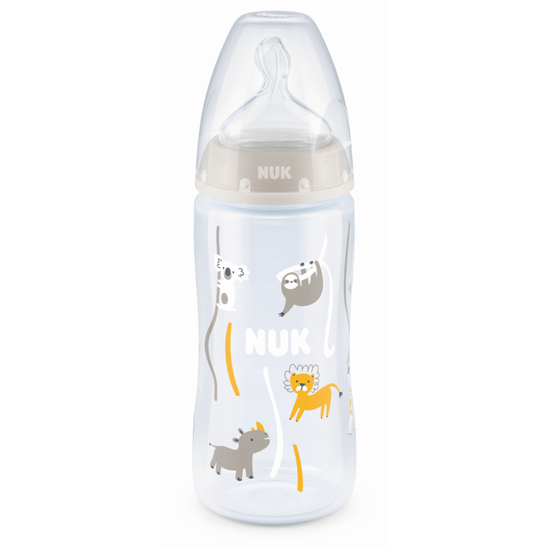 NUK PCH寬口PP 300毫升奶瓶 + 矽膠奶咀2號中孔 (6-18個月) (顏色隨機) 1套