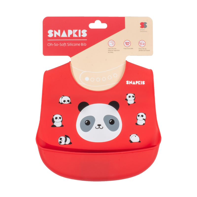 Snapkis Oh-So-Soft Silicone Bib Panda 1pc