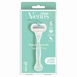 Gillette Venus Deluxe Smooth Sensitive Women's Razor Handle + 2 Refills