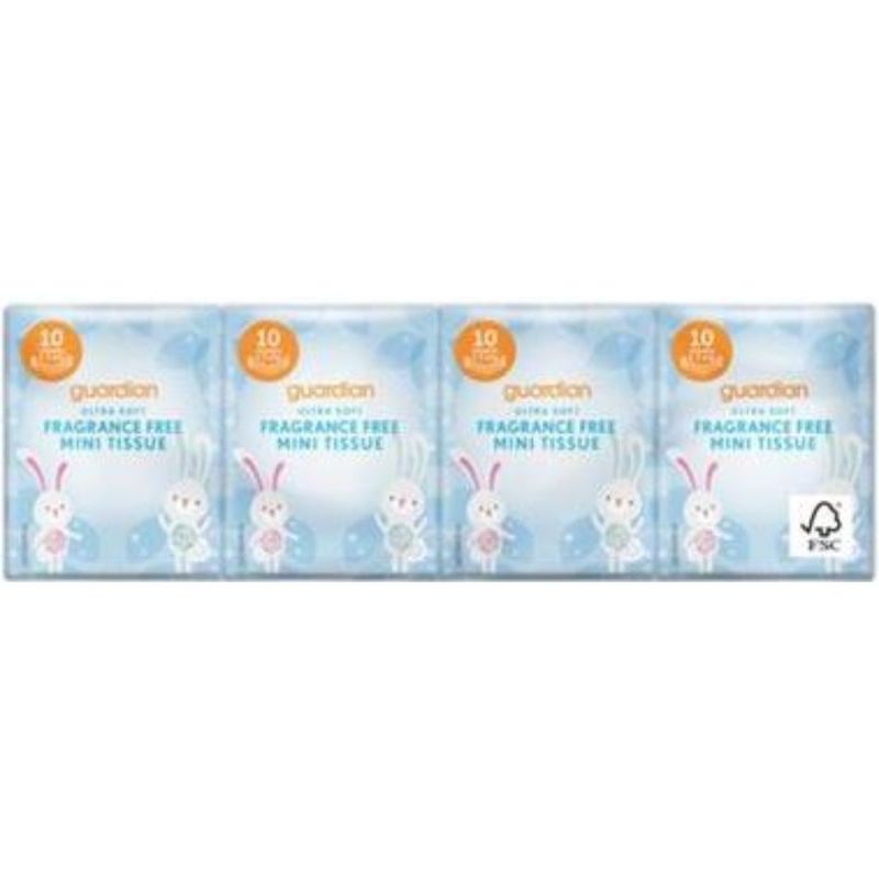 Guardian 3-Ply Mini Tissue Fragrance Free 12 X 10s (Bunny)