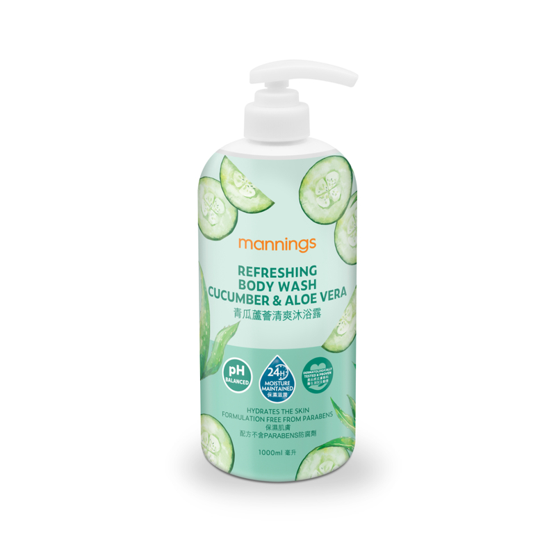 Mannings Refreshing Body Wash - Cucumber & Aloe Vera 1000ml