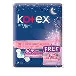 Kotex Soft & Smooth Super Ultrathin Air Night Pads 32cm 14S + FOC Nail Stickers