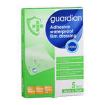 Guardian Adhesive Waterproof Film Dressing, 5pcs