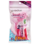 Guardian Smooth Shave Disposable Razors For Ladies, 5+1