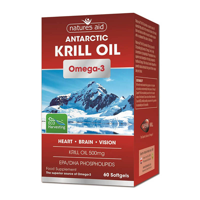 Natures Aid Krill Oil Omega-3 500mg, 60 tablets
