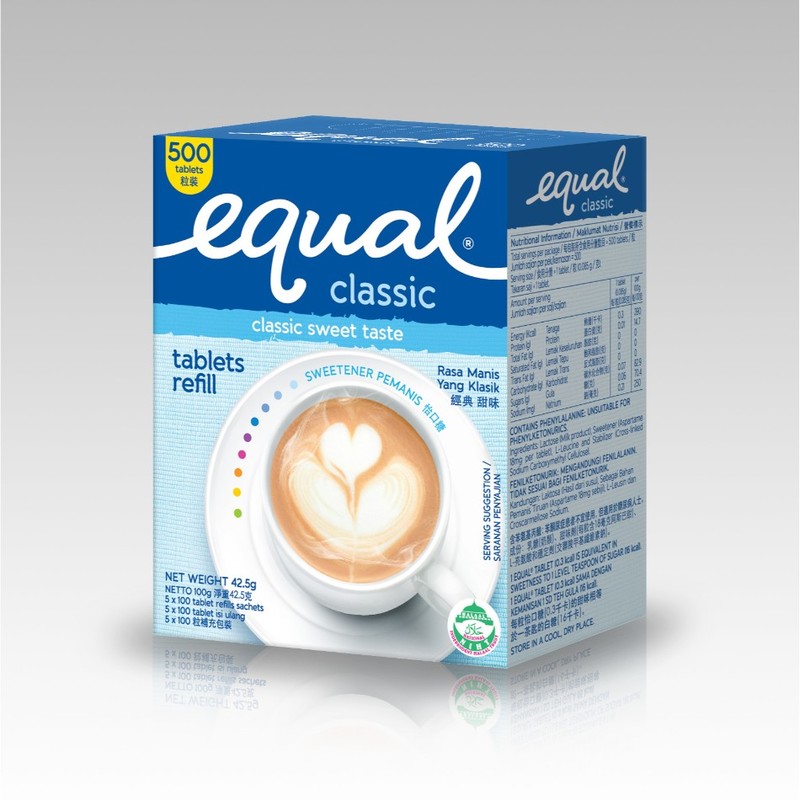Equal Sweetener Classic Tablet Refill, 500 sachets