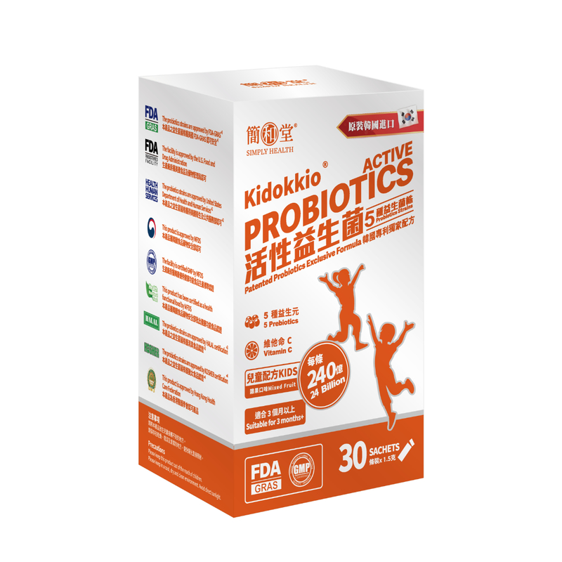 Simply Health Kidokkio Probiotics Kids Formula Mixed Fruit Flavor 30 Sachets