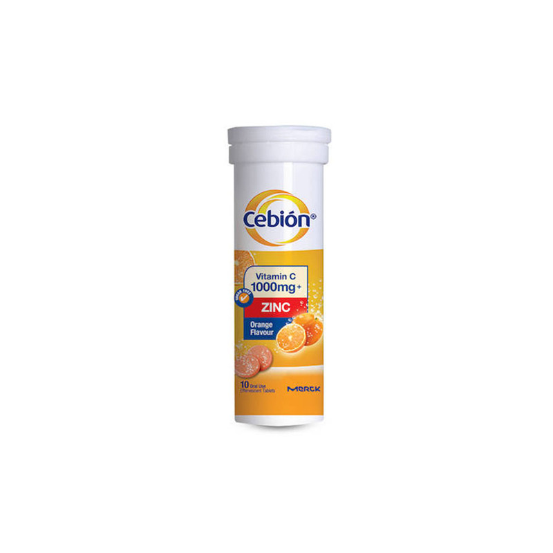 Cebion Vitamin C 1000mg plus Zinc Orange Flavour, 10pcs