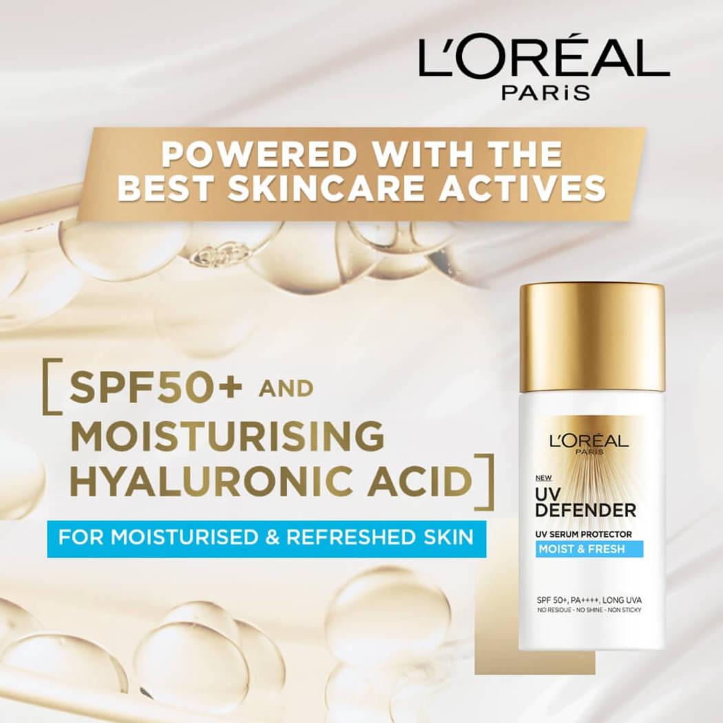 L'Oreal Paris UV Defender Sunscreen Moist and Fresh SPF50+ 50ML | Guardian Singapore