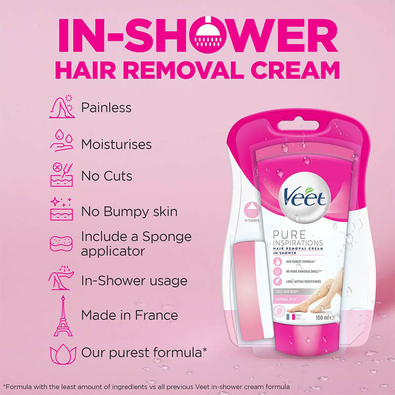 Veet In Shower Hair Removal Cream Normal Skin, 150g