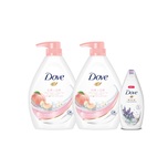 Dove Go Fresh White Peach Body Wash 1000g x2 + Freebie (Random delivery)