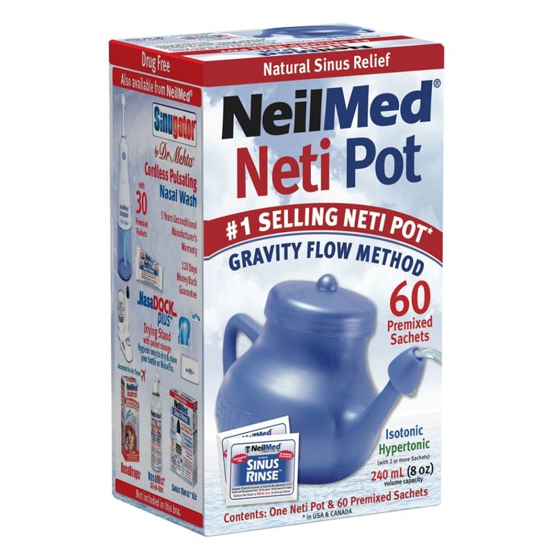 NeilMed Sinus Relief Neti Pot, Cough, Cold & Allergy, Health