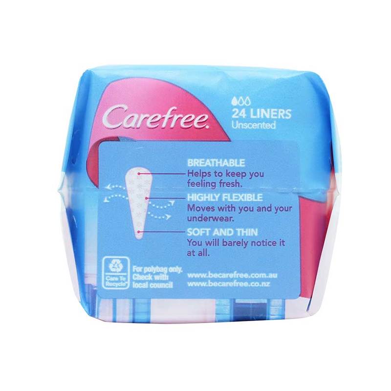 Carefree Pantyliner Barely There G-String Unscented, 24pcs
