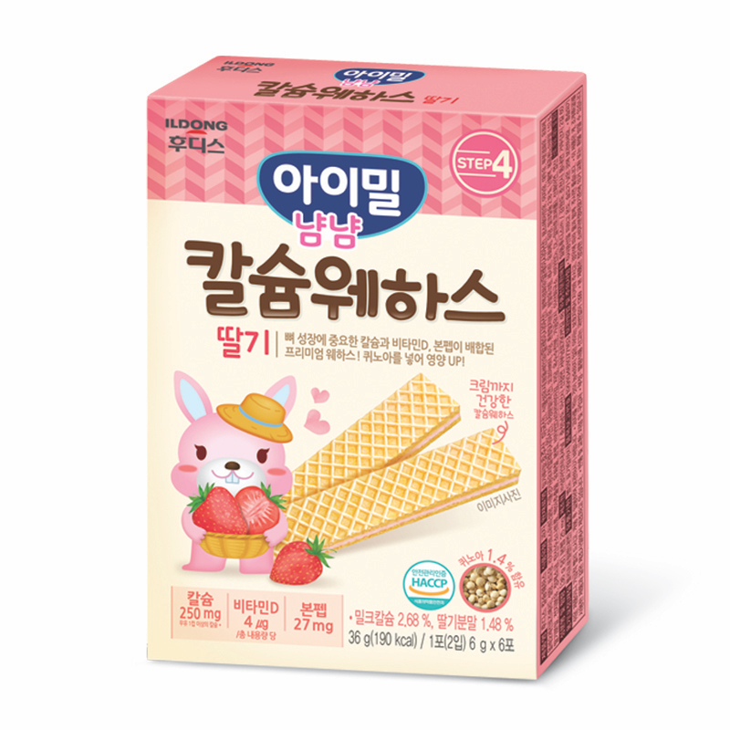 ILDONG Quinoa Wafer Colostrum (Calcium + Strawberry) (Suitable for 7 months or above) 6g x 6 Packs
