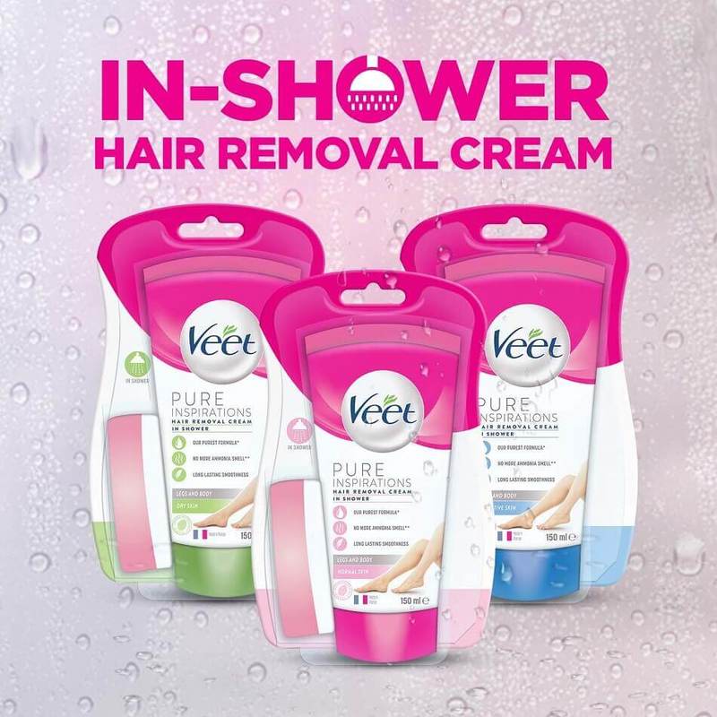 Veet In Shower Hair Removal Cream Normal Skin, 150g