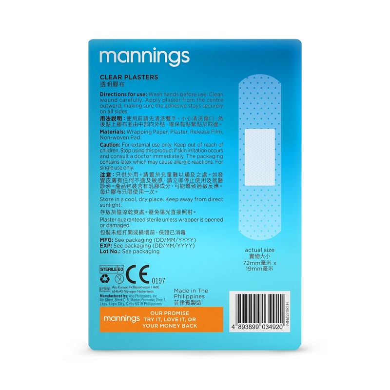 Mannings Clear Plasters 100pcs