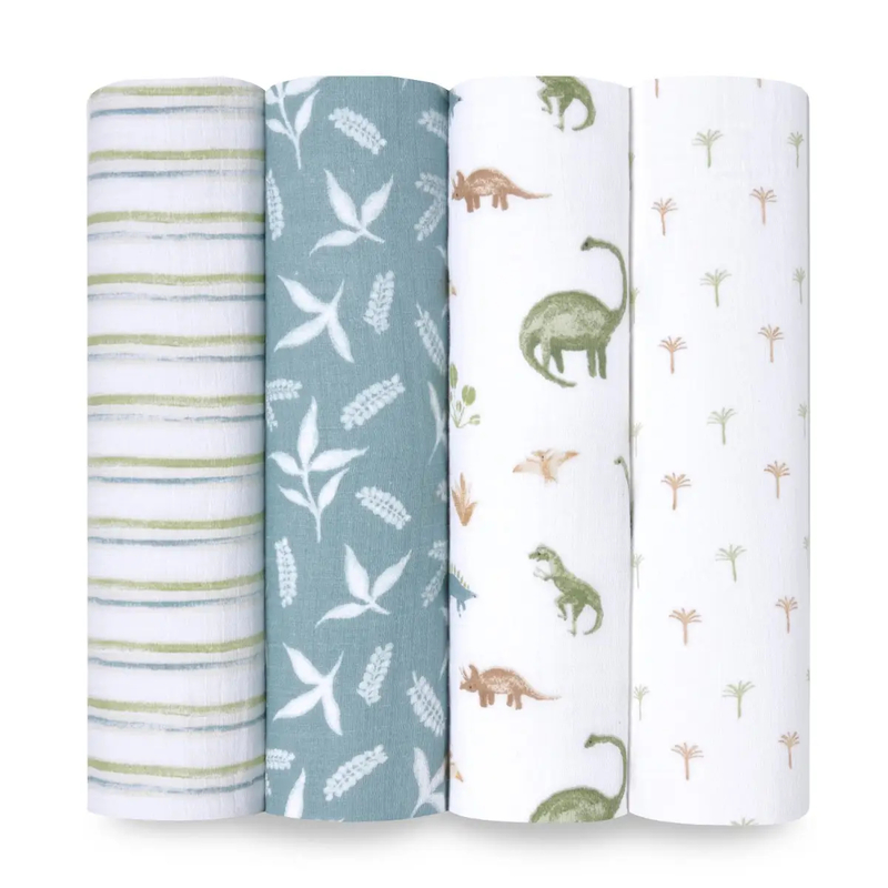 Aden+Anais Essential Swaddle (Dino Jungle) 4pcs