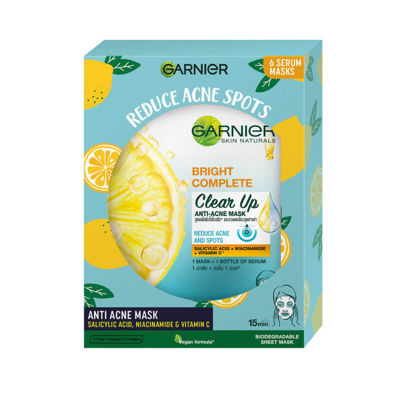 Garnier Bright Complete Clear Up Serum Mask Box Of 6