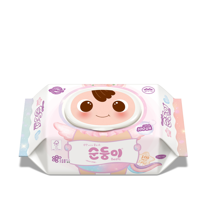 Soondoongi Fragrance Free Baby Wet Tissue 100pcs (Random Delivery)